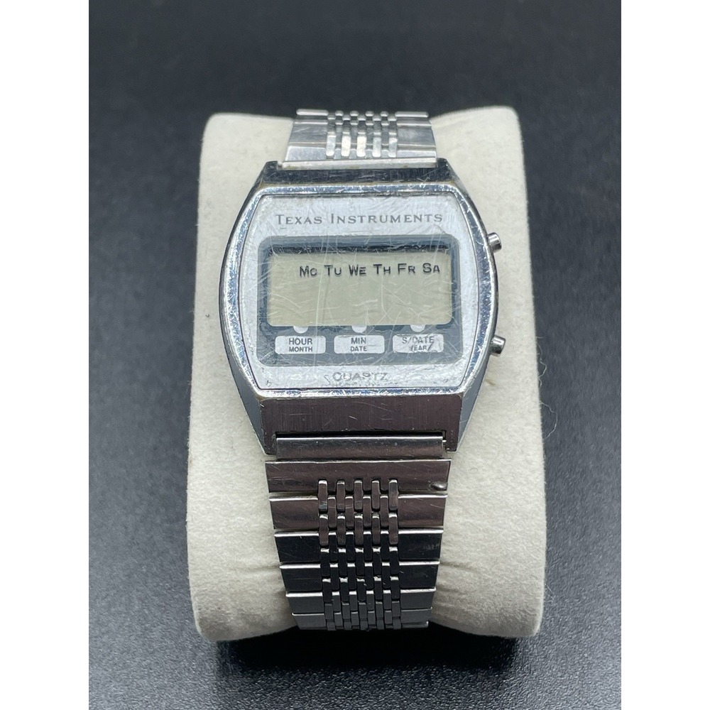 Vintage Texas Instruments Digital Watch Quartz Stainless Steel Not Working